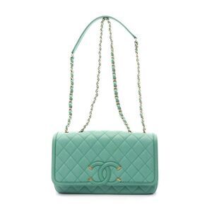 Chanel CC Filigree Shoulder Bag Green